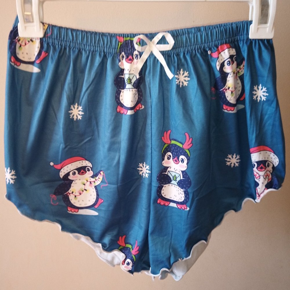 Shein Christmas Penguin Pajama Tank top & Shorts - Size S